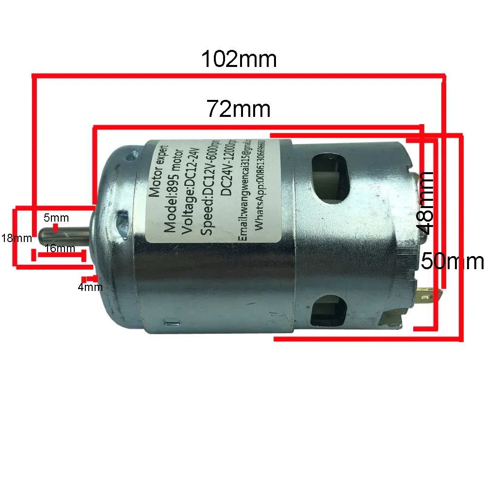 895 Motore ad alta coppia ad alta coppia ad alta potenza cuscinetto a sfera DC 12-24v ad alta velocità 775 Motore di aggiornamento