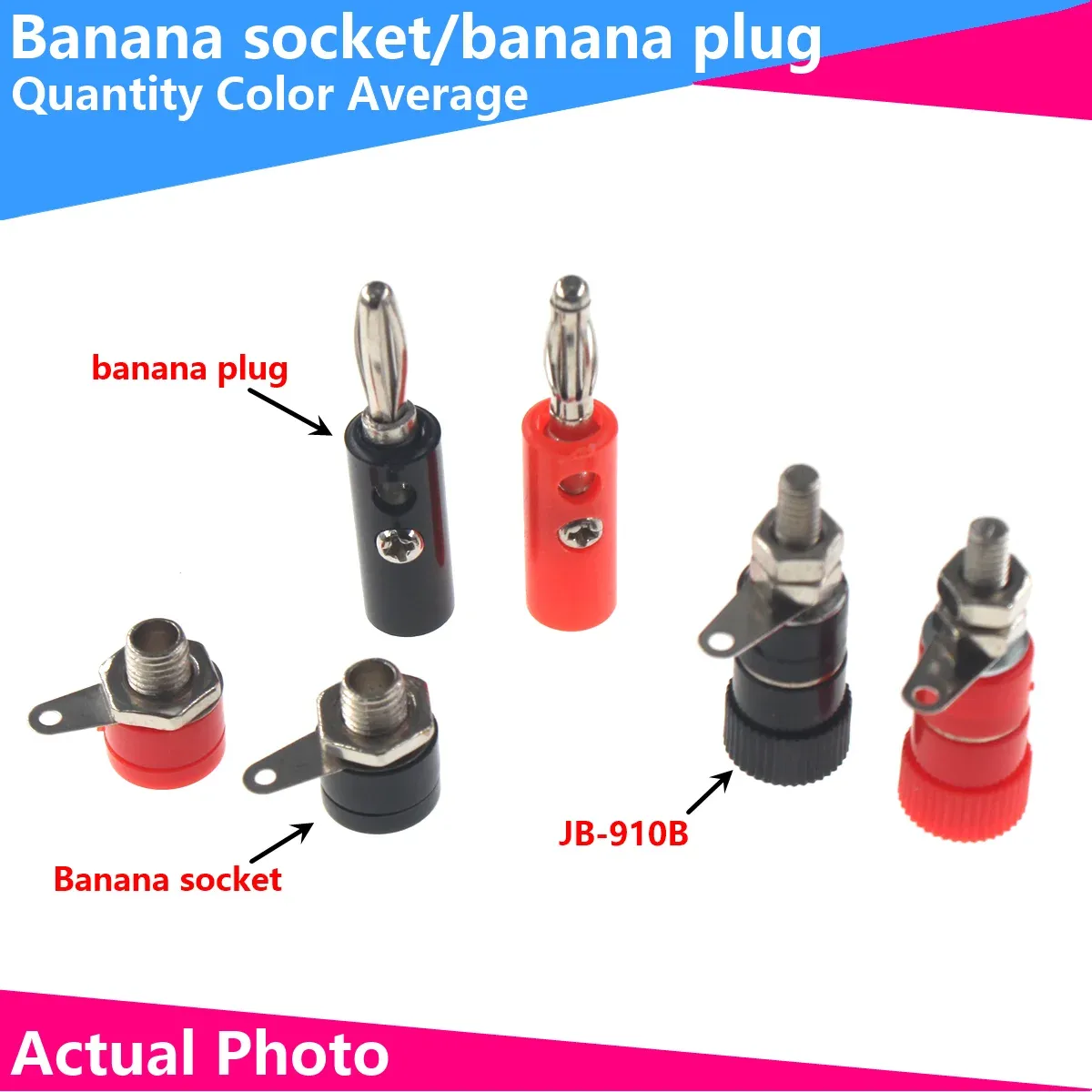 Borne Double Dorure 4 Mm Fiche Banane Amplificateur De Puissance Haut