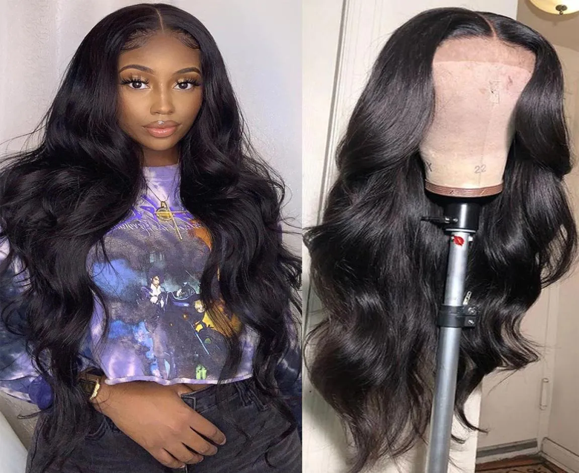 26 inch Wig Body Wave Lace Closure Wigs 44 Malaysian Bodywave Wig Human Hair Lace Wigs For Women Pre Plucked dentelle perruques6601997