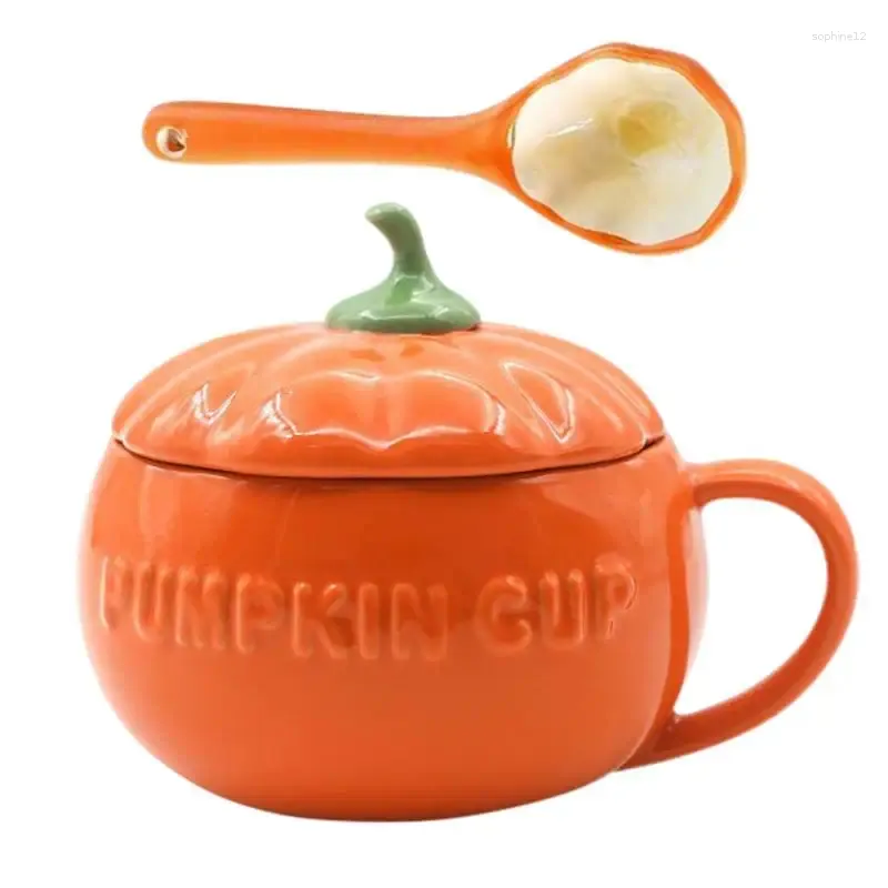 Mokken Pumpkin Mug Halloween Cup Gothic Devil Ceramic Retro voor herfstdecor cappuccino geschenken