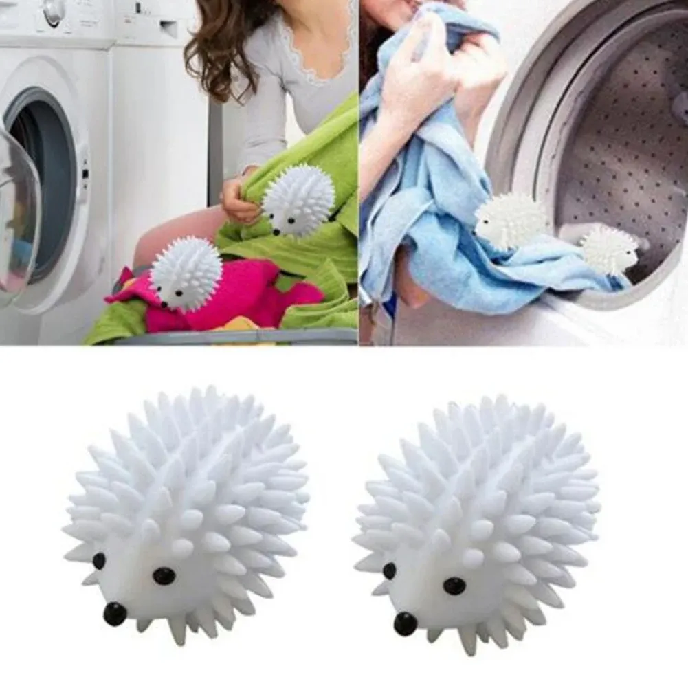 2st Anti Winding Soft Clothes Tvättboll för torktumlare PVC Hedgehog Shape Home Cleaning Tool Wash Accessory Washing Machine Ball