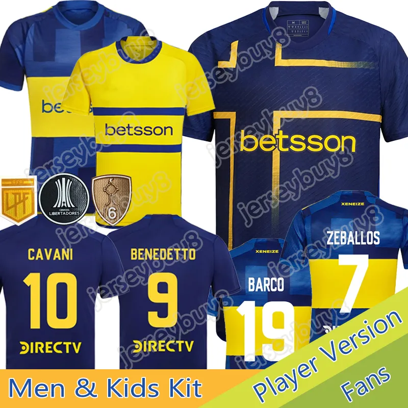 2024 Boca Juniors Soccer Jerseys 3 -й детский комплект Varela Zeballos Villa Full Kit 24 25 Cabj Camisa de Futebol Футбольная рубашка дома в гостях белый третий желтый марадона римский