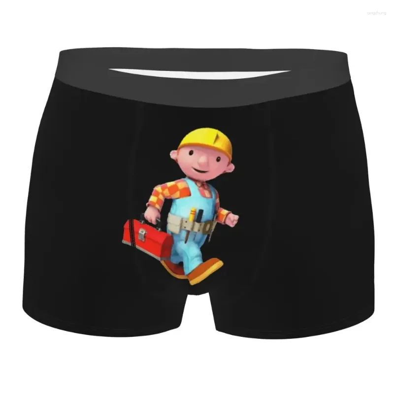Underpants Men's Bob The Builder Underwear Can We Fix It Toolbox Tractor Sexy Boxer Briefs Shorts Panties Male Soft S-XXL