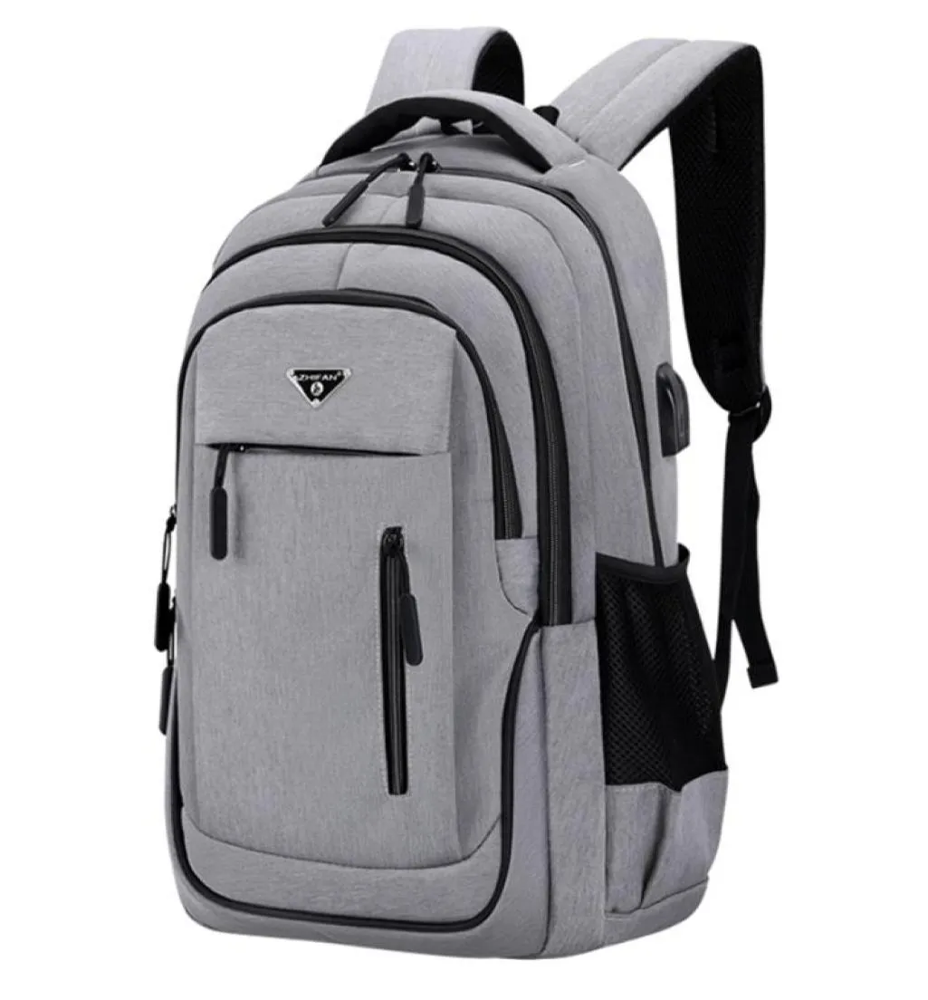 Grote capaciteit Backpack Men Laptop Backpacks 156 Oxford Black Solid High School Tassen Teen College Boy Gril Student Backpack8523 28371409