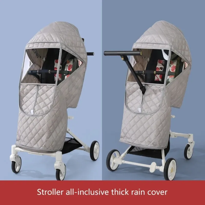 Showerproof Rain Cover for Single Pushchair Thick Stroller Shield Waterproof Windshield Winter Stroller Windproof Guard