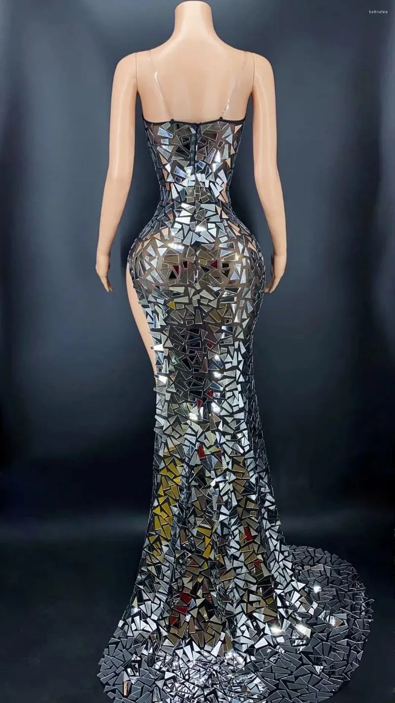 silver gogo dress Silver Sequin Gogo Dress Gold Silver Diamond Sequins Party Dress Women  Celebrate Gogo Costume Singer Evening