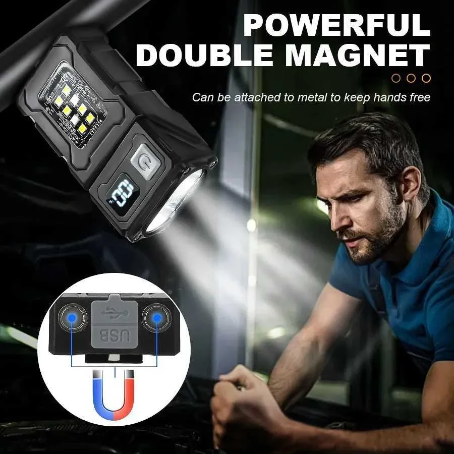 Mini Lampe Torche LED Rechargeable, étanche Et Magnétique – Idéale Pour Camping Et Bricolage