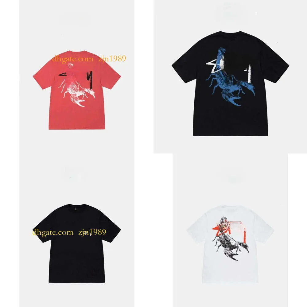 Camiseta de grife de grife feminino roupas de grife estuncci logotipo clássico chaoku scorpion imprimir camiseta casual de manga curta