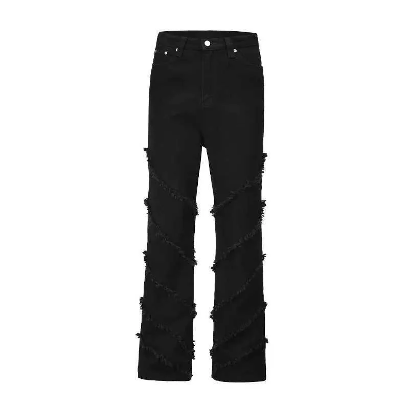 Pantalon masculin 23ss High Street Nouvelle mode Flare Jeans Men des femmes Femmes UE Taille lourde Pantalon Streetwear Four Seasons J240409