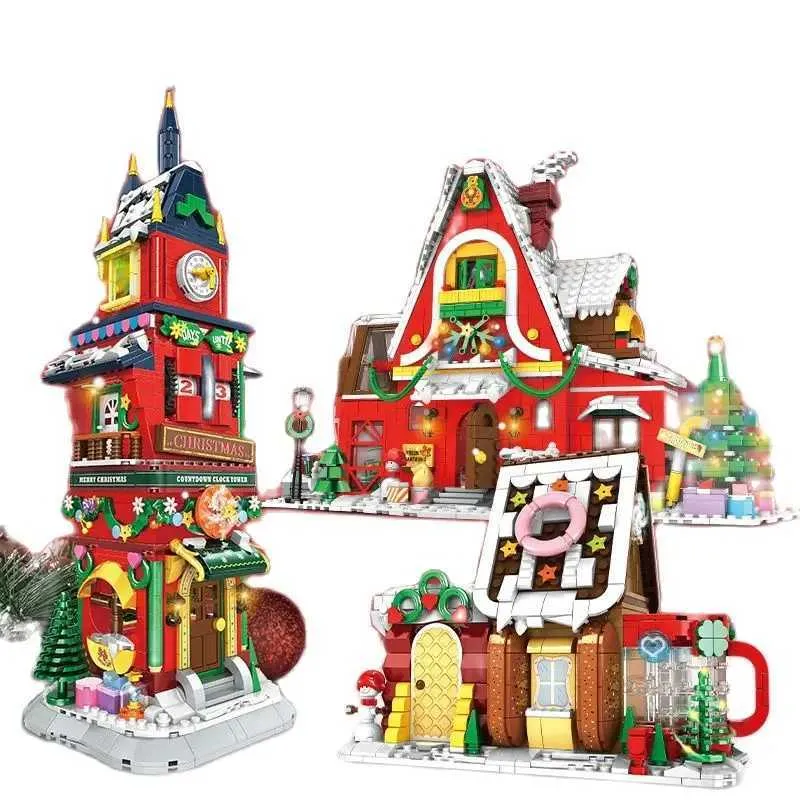 Christmas House Building Blocks Toy Set - Santa, Tree, Puzzle for Kids ...