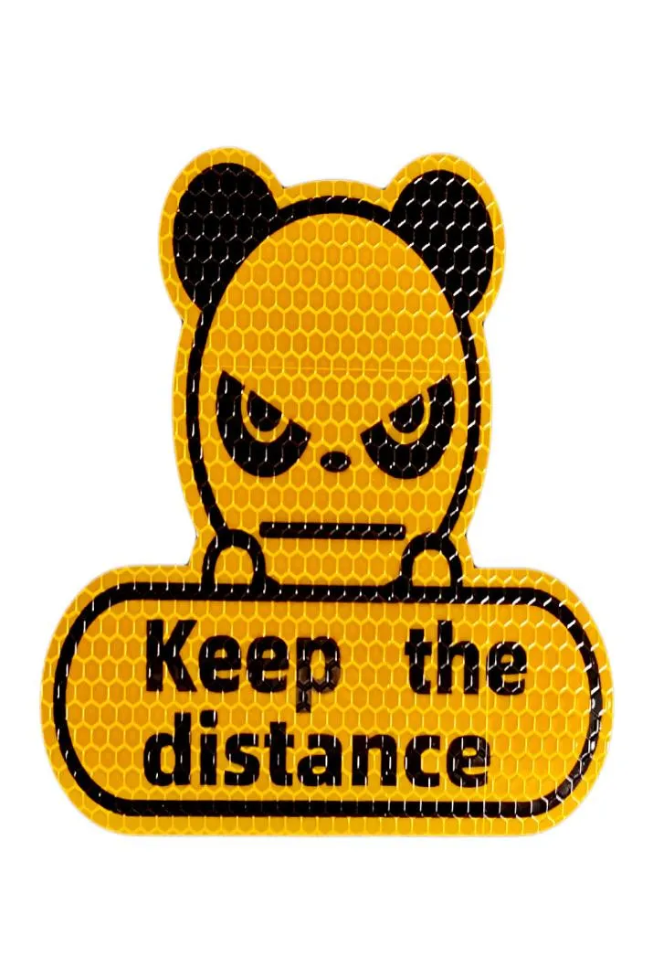 Panda maintient la distance entre les voitures Crossborder Reflective Reflective Stickers Fluorescent YellowGreen Hexagonal Honeycomb Cartoon Car de5588406