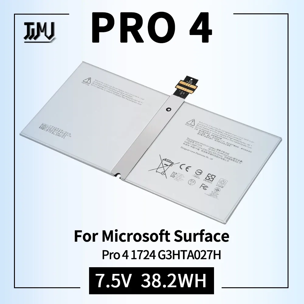 Batterier Dynr01 G3HTA027H Laptop Battery Replacement för Microsoft Surface Pro4 Pro 4 1724 12,3 tums tablett Dynro1 G3HTA026H G3HTA027H