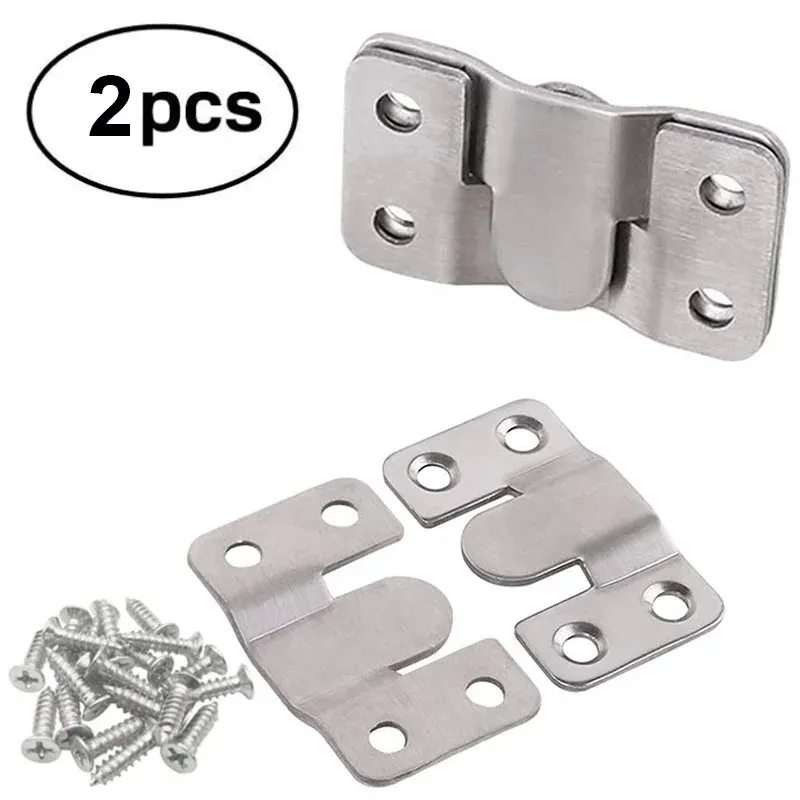 2pcs Flush Cached Mount Brackets Intrlocking Photo Cadre suspendu Buckles Crochets Connecteurs de meubles Heavy Duty Hooks