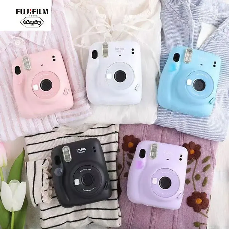 카메라 정품 Fuji Instax Mini 11 카메라 Fujifilm 인스턴트 필름 카메라 원산지 핑크/블루/그레이/흰색/보라색 Instax Mini Film