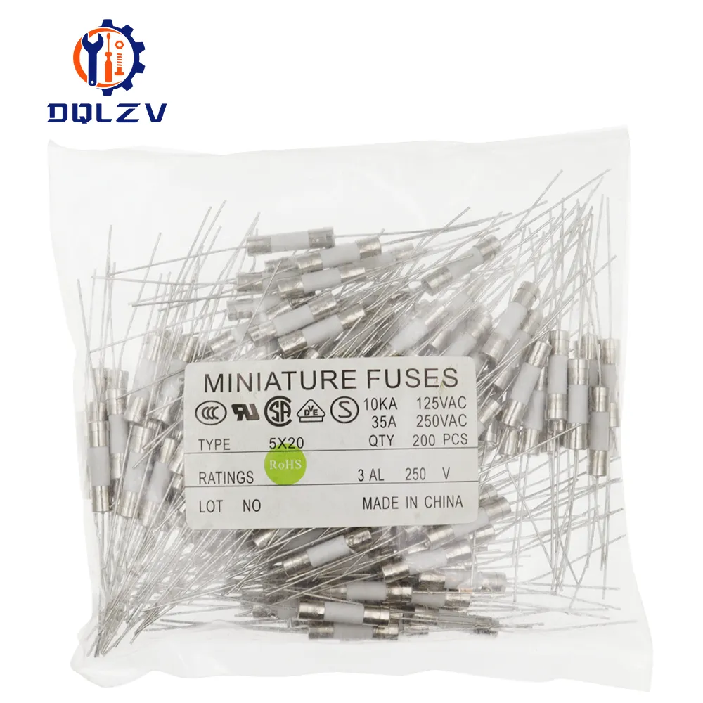 10個 5*20MM/6*30MM 速断セラミックヒューズ 250V 0.1A 0.25A