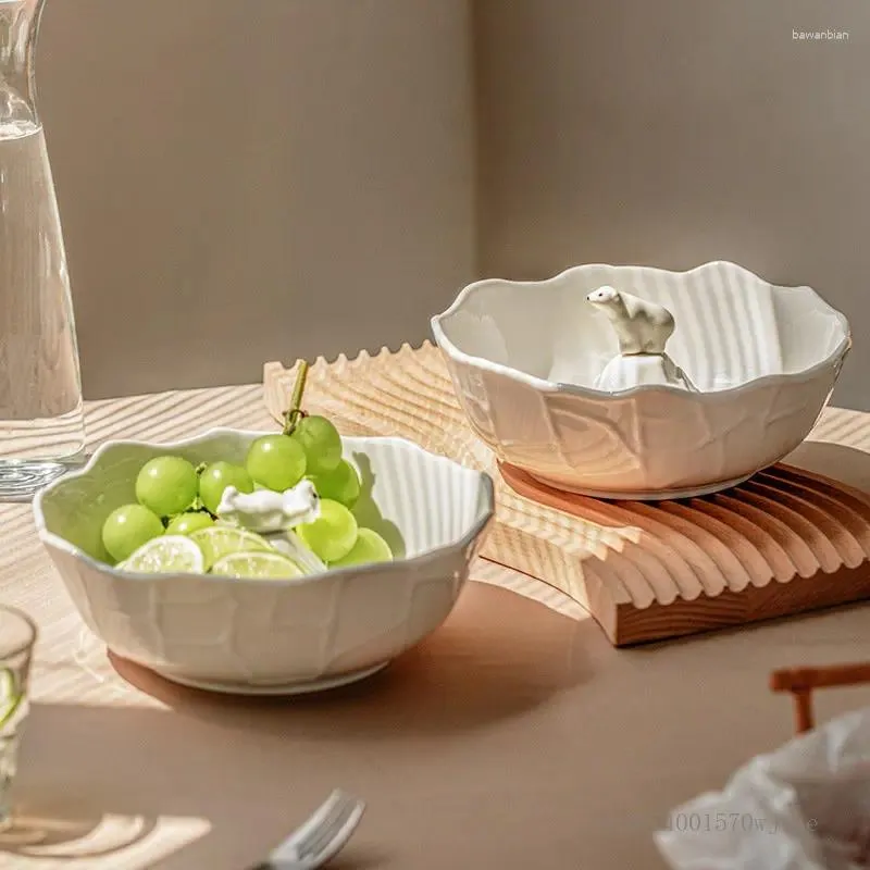 Skålar 1 st engelska söt nudel soppa fruktdessert sallad skål kreativ hushållsrestaurang leveranser tredimensionellt djur mellanmål