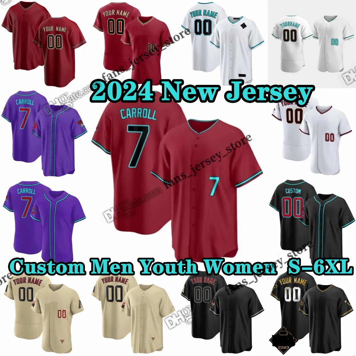 Custom S-6XL 4 Ketel Marte Baseball Jersey 12 Lourdes Gurriel Jr. 53 Christian Walker 28 Eugenio Suarez 7 Corbin Carroll Gabriel Moreno Blaze Alexander Jake McCarthy