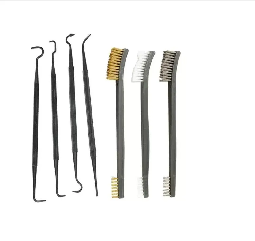 7st Universal Gun Cleaning Kit 3st Steel Wire Brush 4st Nylon Pick Set Hunt Tactical Cleaning Toolcx9860957