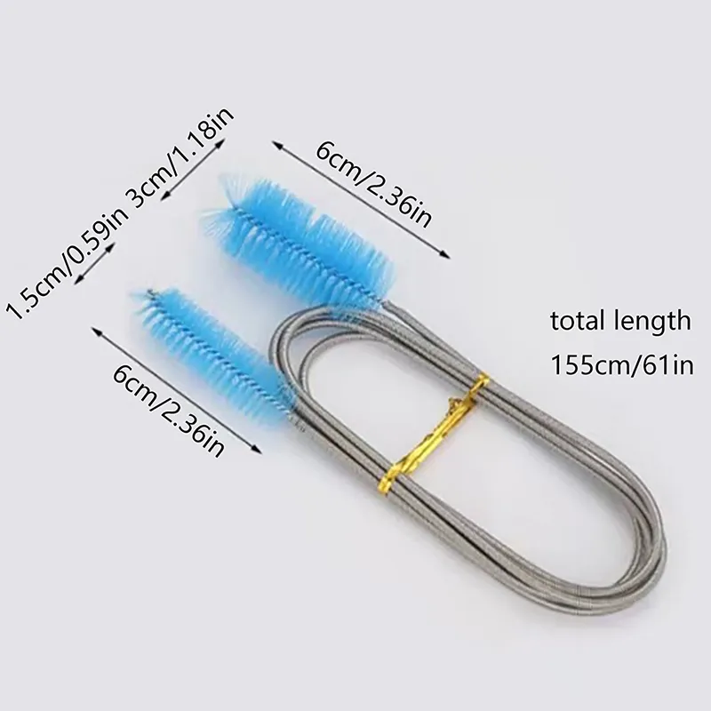 Flexible Aquarium Cleaning Tube Brush - 155cm Double Ended Hose Cleaner ...