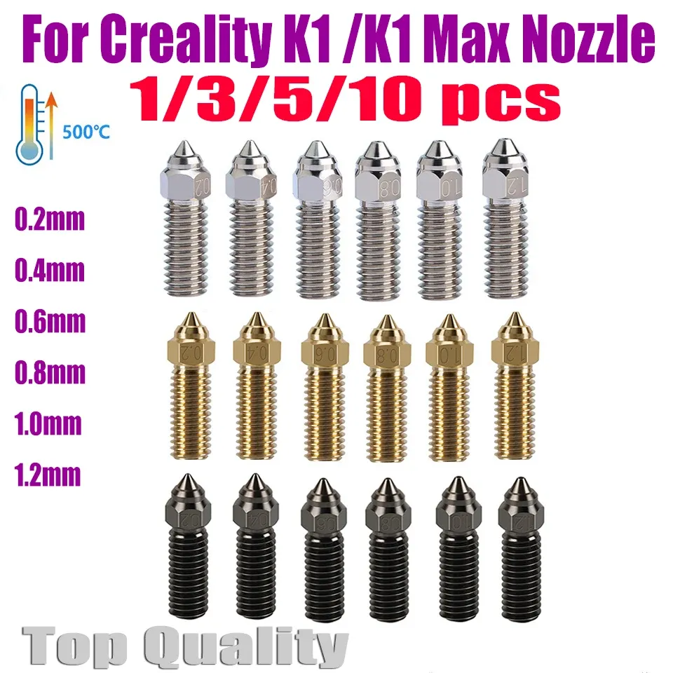 For Creality K1/K1 Max Nozzle Brass 3D Printer Nozzles 0.2-1.2mm 1.75mm Lot - Foto 6