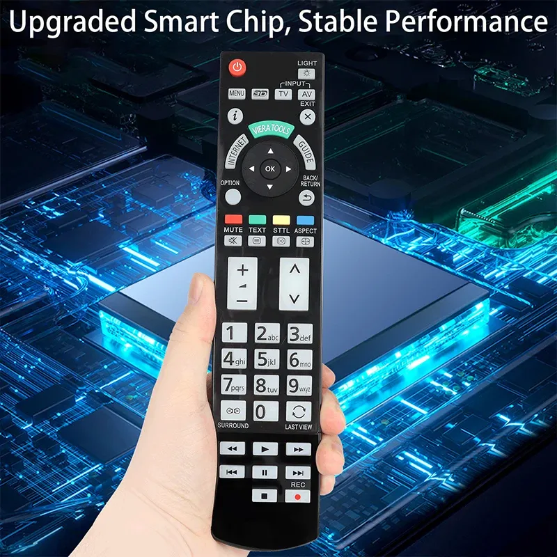 Replacement Remote Control For Panasonic TVs - Fits N2QAYB000715 Models (TX-L42DT50Y, TX-L42ET50B)
