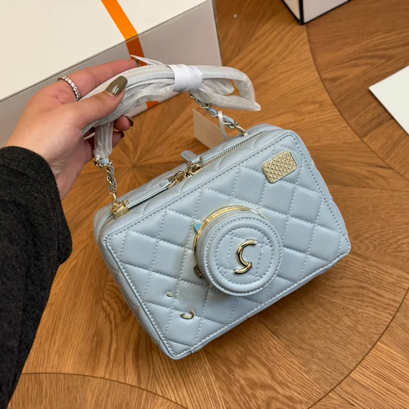 Luxury Leather Travel Camera Bag Womens Fashion Cube Makeup Bag Womens MINI Crossbody Bags Designer Square Satchel Unisex Mini Cosmetic Holdall Bags From 51 93 DHgate