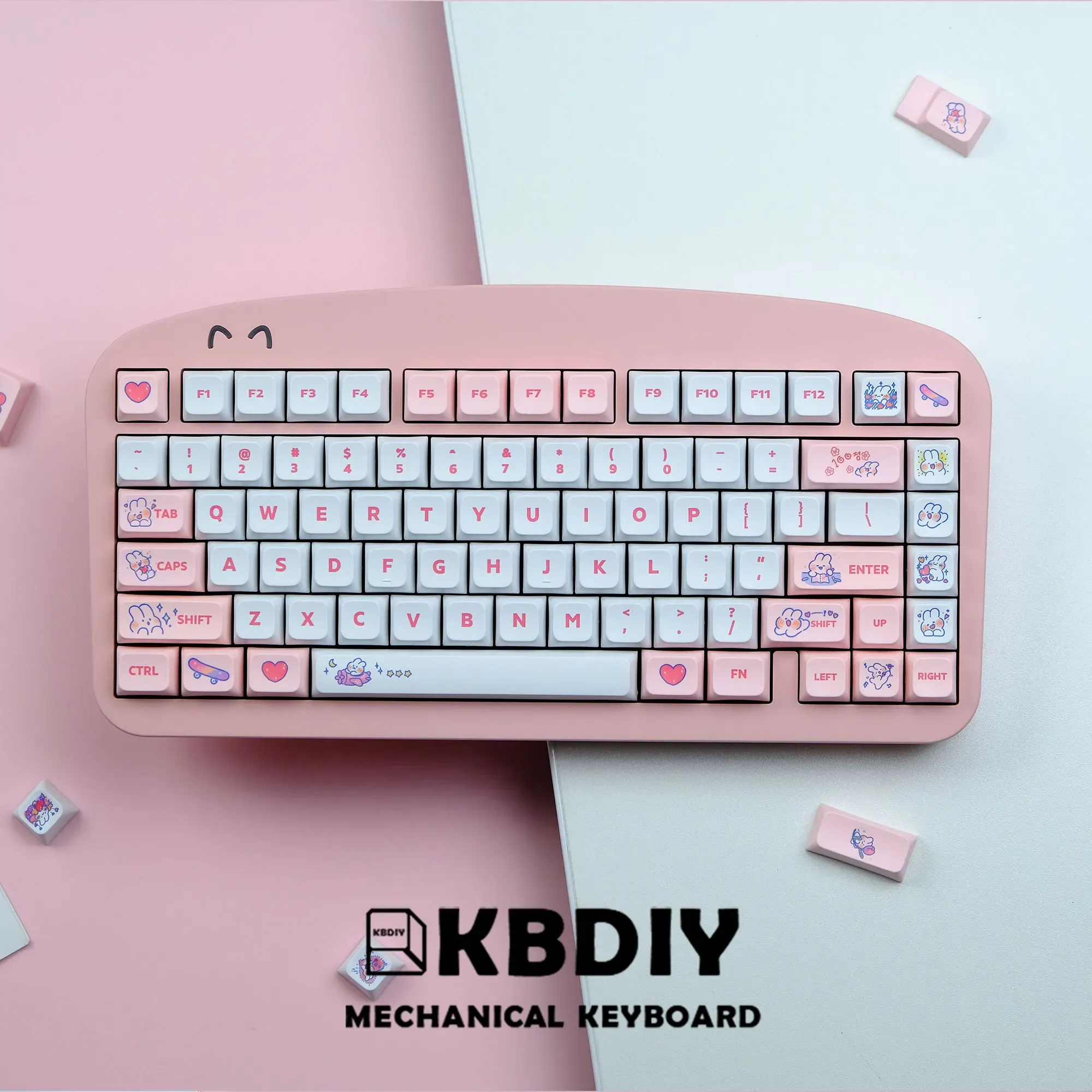 Accessori KBDIY XDA KeyCap Profilo personalizzato Cute a vapore Rabbit keyCaps PBT PBT per tastiera meccanica MX 129 Cap tasto per GMK67 K500
