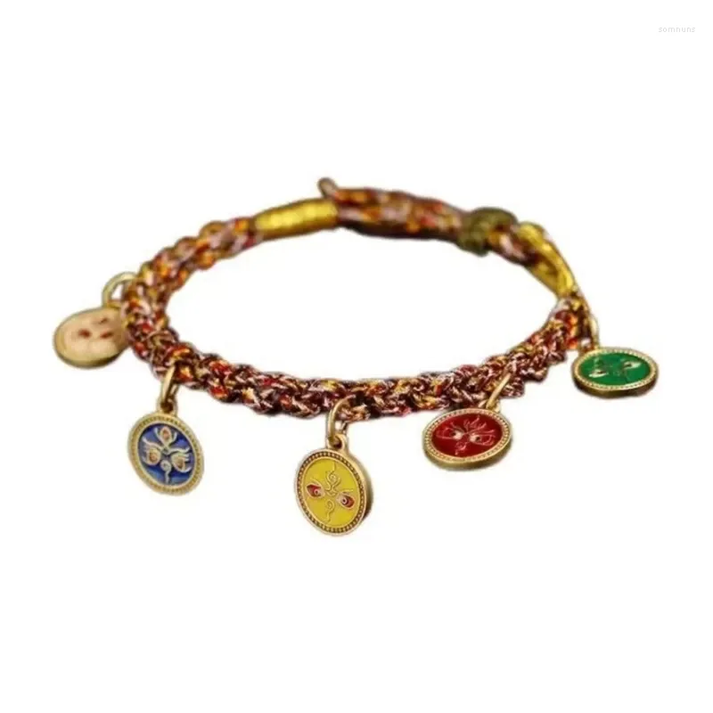 Bracelets de charme e0bf bracelet coloré bracelet tibétain thangka bracele cinq voies dieu de la richesse de richesse