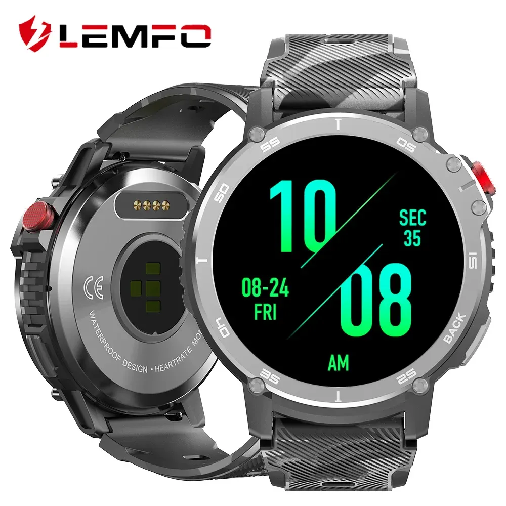 Orologi Lemfo Smart Watchs for Men IP68 Waterproof 4G ROM Supporto ROM Connetti cuffie Bluetooth 7 giorni durata batteria C22 Smartwatch 2023