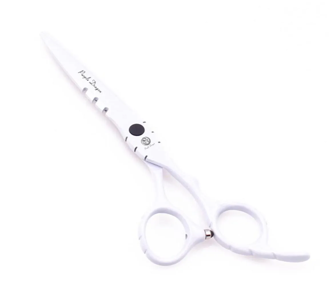 Tesoura de cabelo profissional z1010 55quot 16cm 440c Calha de cabelo branco Tesoura Rainning Shears Hairdressing Shears Salon 7705966