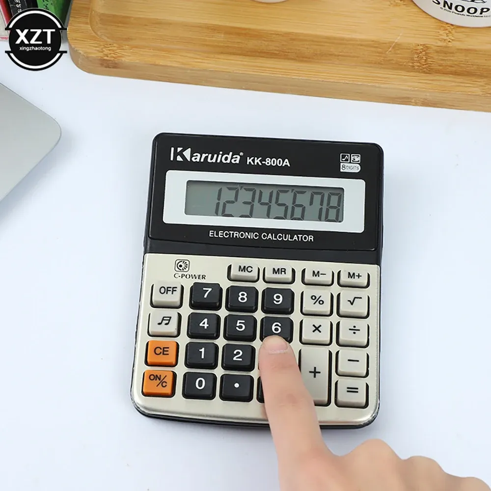 wholesale Portable Small Desktop Office Financial Calculator 8-digit Electronic Calculator with Sound Learning Office Supplies
