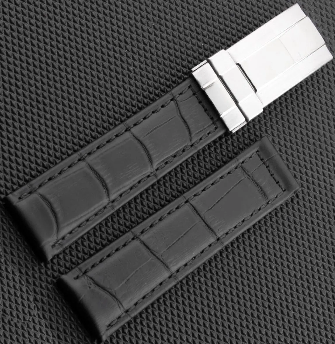 Homens de alta qualidade Blackbrownorange Bamboo Grein Genuine Leather Watch Strap para Rol 20mm de couro genuíno Band8831164