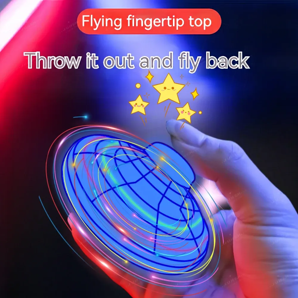 ألعاب الكرة الطيران يدويًا يدويًا تحلق الكرة السحرية السحرية RGB LED SPINNER 360 ﾰ دوار UFO UFO MINI ORB طيار الطيران
