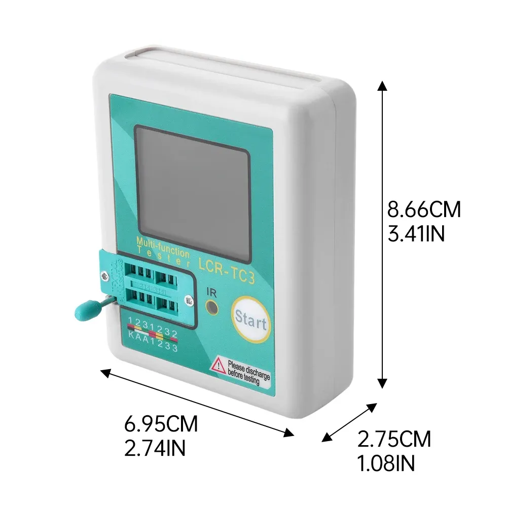 TC-T7-H Transistortester – Hochpräziser Multifunktionstester Mit TFT-Grafikdisplay, Zener-Dioden-Prüfung, Infrarot-Decodierung & Akku – USB Aufladbar
