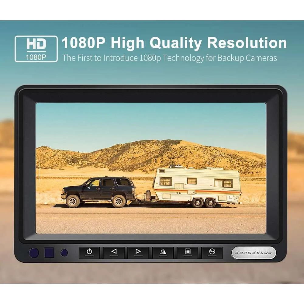 1080p FHD Digital Wireless Backup Camera System Kit para trailer de caminhão RV Van Bus Night Vision 7 polegadas HD Monitor LCD IP69 Câmera de vista traseira à prova d'água sem interferência