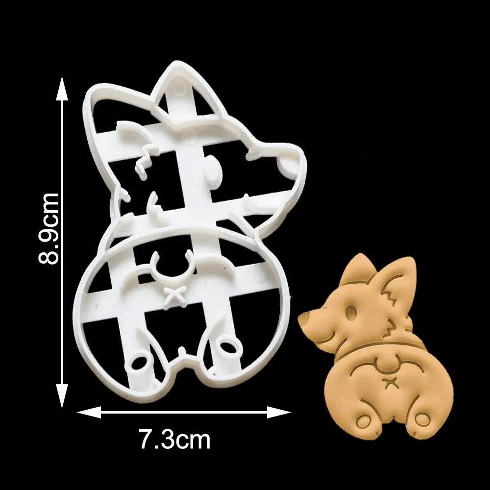 1/3pcs Cookie Cutters Schimmel Corgi Hundeförmte DIY Biscuit Backwerkzeug Süßes Tierkeksstempel für Kids Küchengeschirr Backware