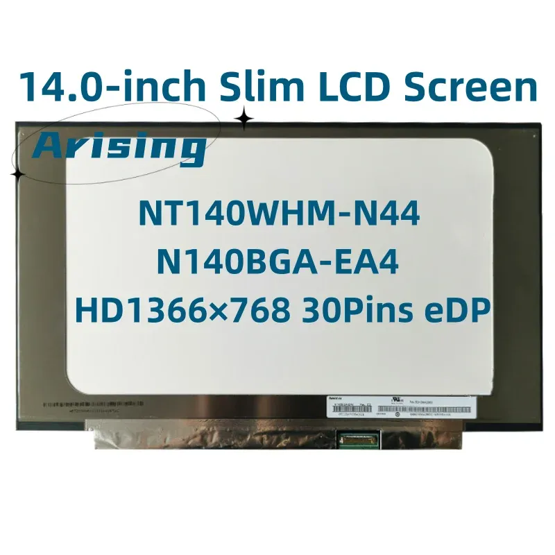 Skärm 14.0 "Laptop LCD -skärm NT140WHMN44 V8.0 N140BGAEA4 C1 C5 för Lenovo IdeaPad CB14IGL05 Chromebook S330 S34014 1366x768 30PIN