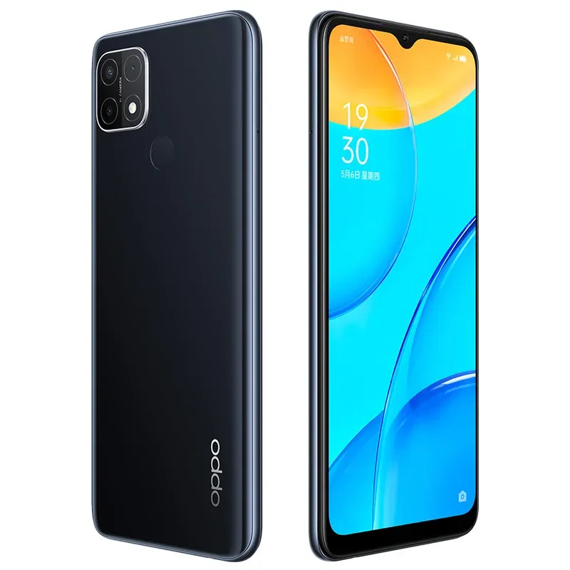 DHL Livraison rapide Oppo A35 4G LTE Téléphone cellulaire 6.52 "60Hz 13.0MP 18W Chargeur Fast Face ID Imprimée digitale 4230mAh Helio P35 Android 10