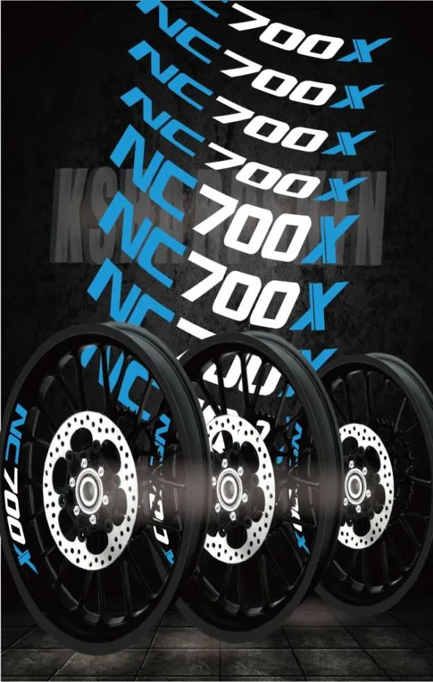 Creative fashion racing tires LOGO film trend decorative color letters motorcycle stickers inner edge reflective decals for HONDA 7692262