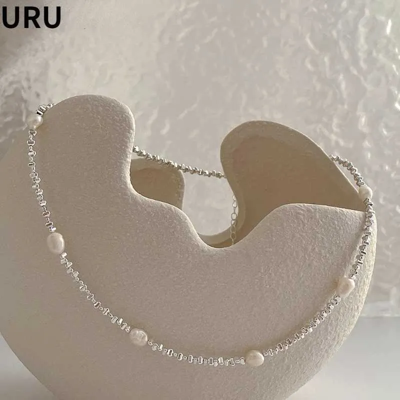 Pendant Necklaces Fashion Jewelry Sweet Korean Temperament Natural pearl Chain Necklace For Women Wedding Gifts Simply Design Accessories Hot SaleQ