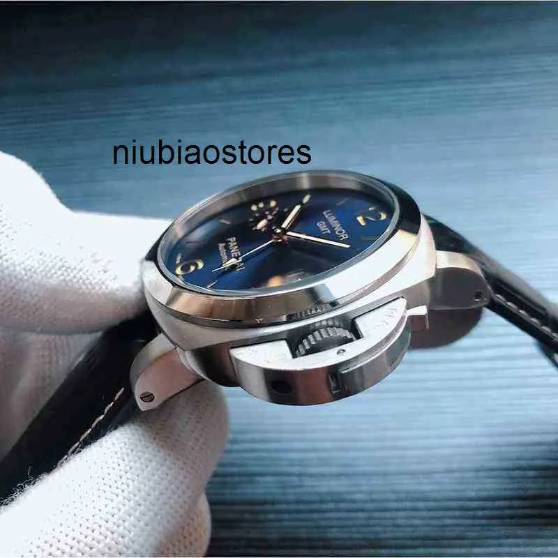 Beweging Luxe Mechanisch horloge Zwitserse automatische saffierspiegel 44 mm 13 mm geïmporteerd lederen band merk waterdichte designer polshorloges roestvrij AM9M