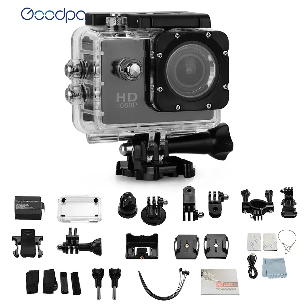 Cameras 100% Nom de marque Goodpa Imperproof Action Camera Camera go go Style SJ4000 Go Pro Camera 30m 1080p Full HD DVR Sport Cameras