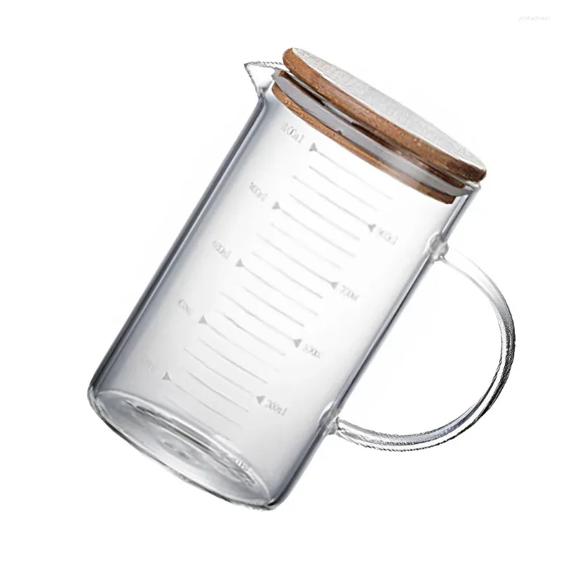 Verres à vin Verre Mesure des tasses avec poignée Spout Bottle Scale Milk Café à boisson Conteneur pour la cuisine du magasin ménager