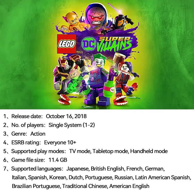 Lego DC Super Villains Nintendo Switch Game Deals для Nintendo Switch Oled Switch Lite Switch Game Card Физическая