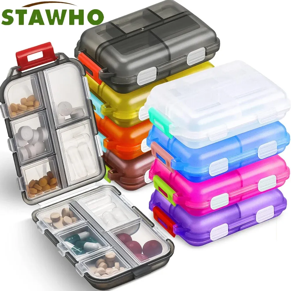 10 Grids Small Pill Cases Organizer Box Weekly Travel Pill Organizer Portable Pocket Pill Case Holder Plastic Container Box