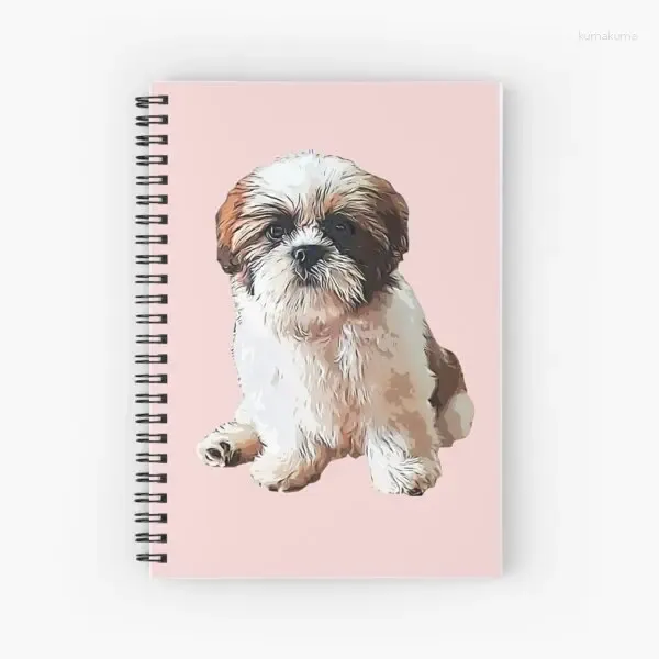 Cartoon Shih Tzu Spiral Notebook 120 Pages Suitable For Girls Women Child Study Office School College Student Birthday Gifts