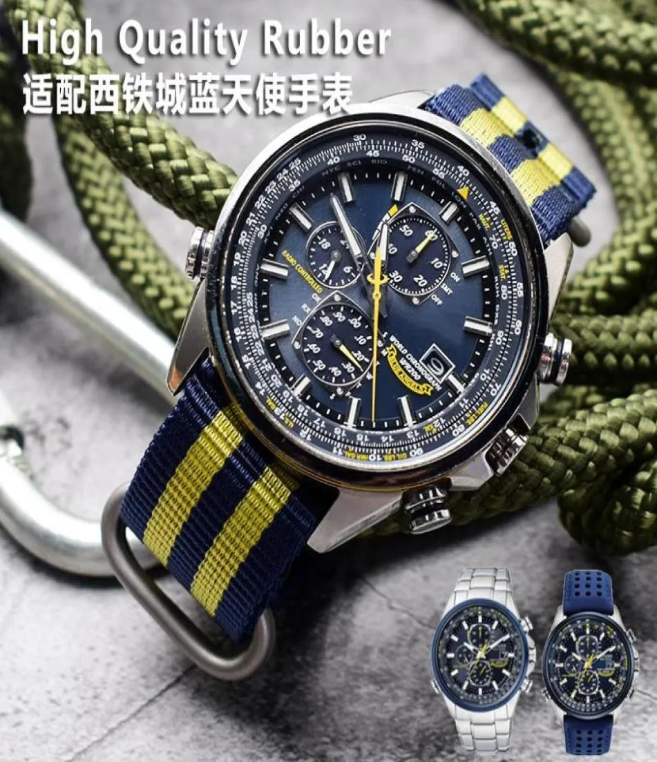 Nylon Watch Strap for City Air Eagle Blue Angel AT8020 JY8078 Second Generation Nato Watchband 22 23mm Bands42245892388346