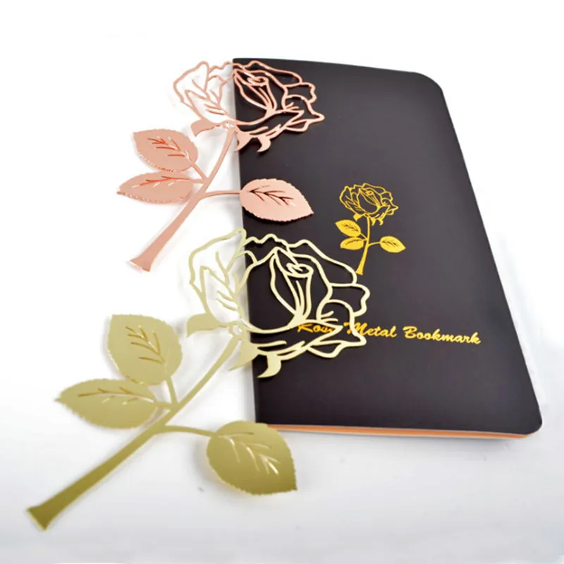 Rose Metal Bookmark Hollow Out Roses Flower Porkmark Portitation Card Card Decoration Flowers DIY Shand Account Supplies Th1382