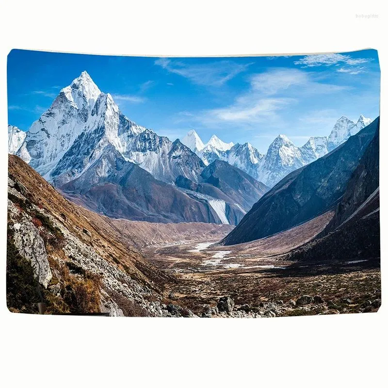 Tapestries Snow Mountain Wall Tapestry Nordic Landscape Sheet Large Fabric