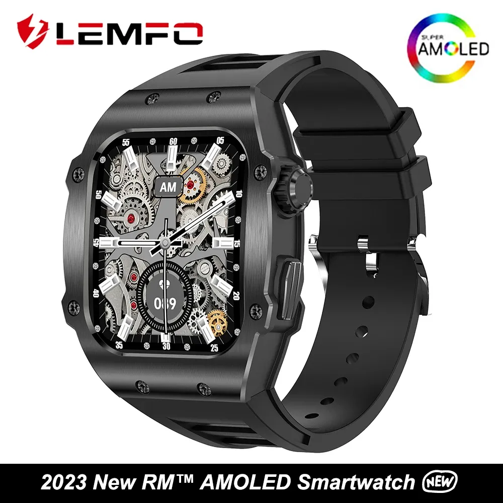 Horloges AMOLED -scherm RM Smartwatch Lemfo AK55 BT5.2 True Health Monitoring 24H 12 Days Lifetime AI Voice Assistant IP67 Waterdicht 2023